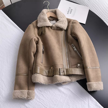 Dana | Elegant suede winter jacket for women