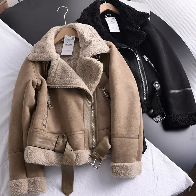 Dana | Elegant suede winter jacket for women