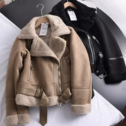 Dana | Elegant suede winter jacket for women