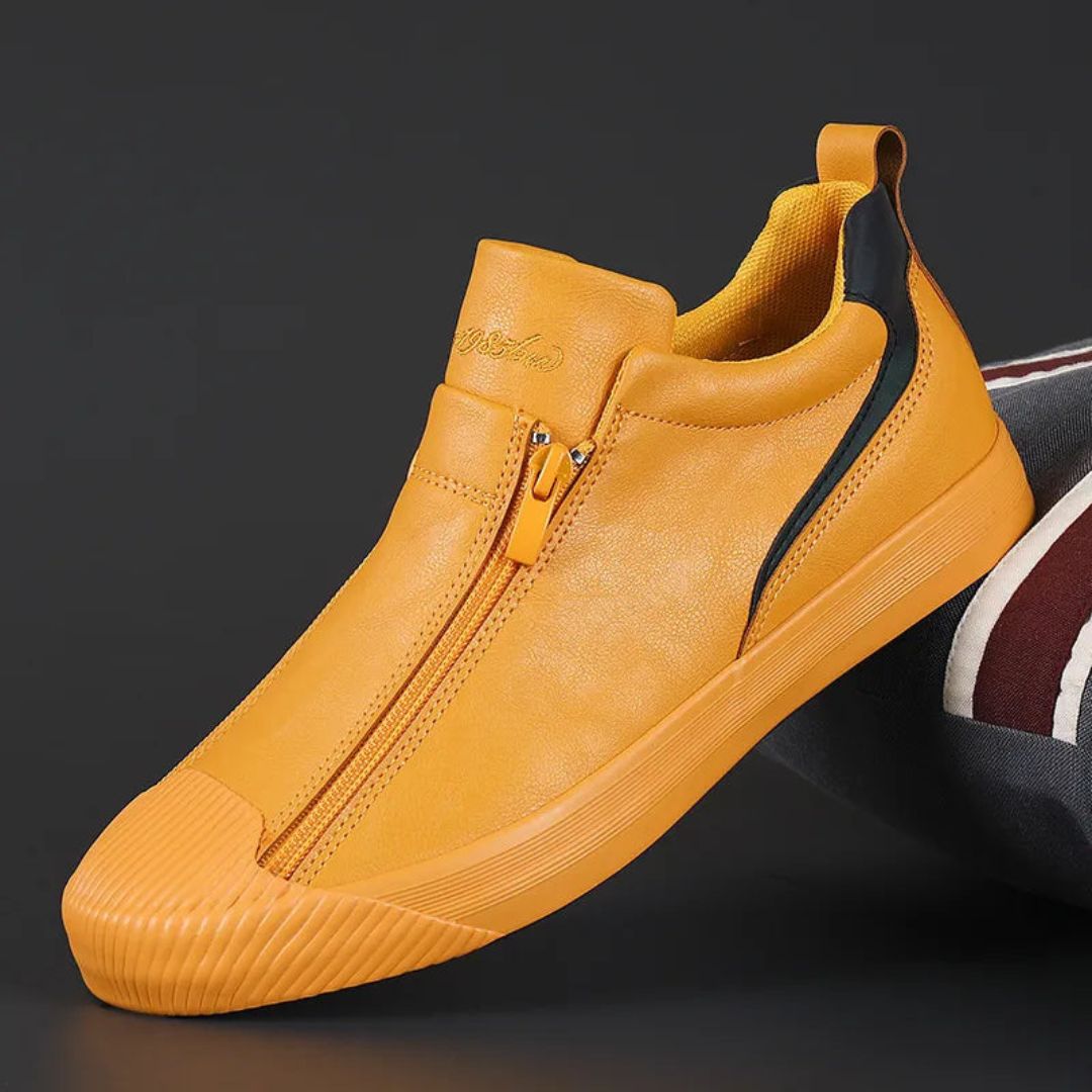 Alessandro Slate Leather Sneakers
