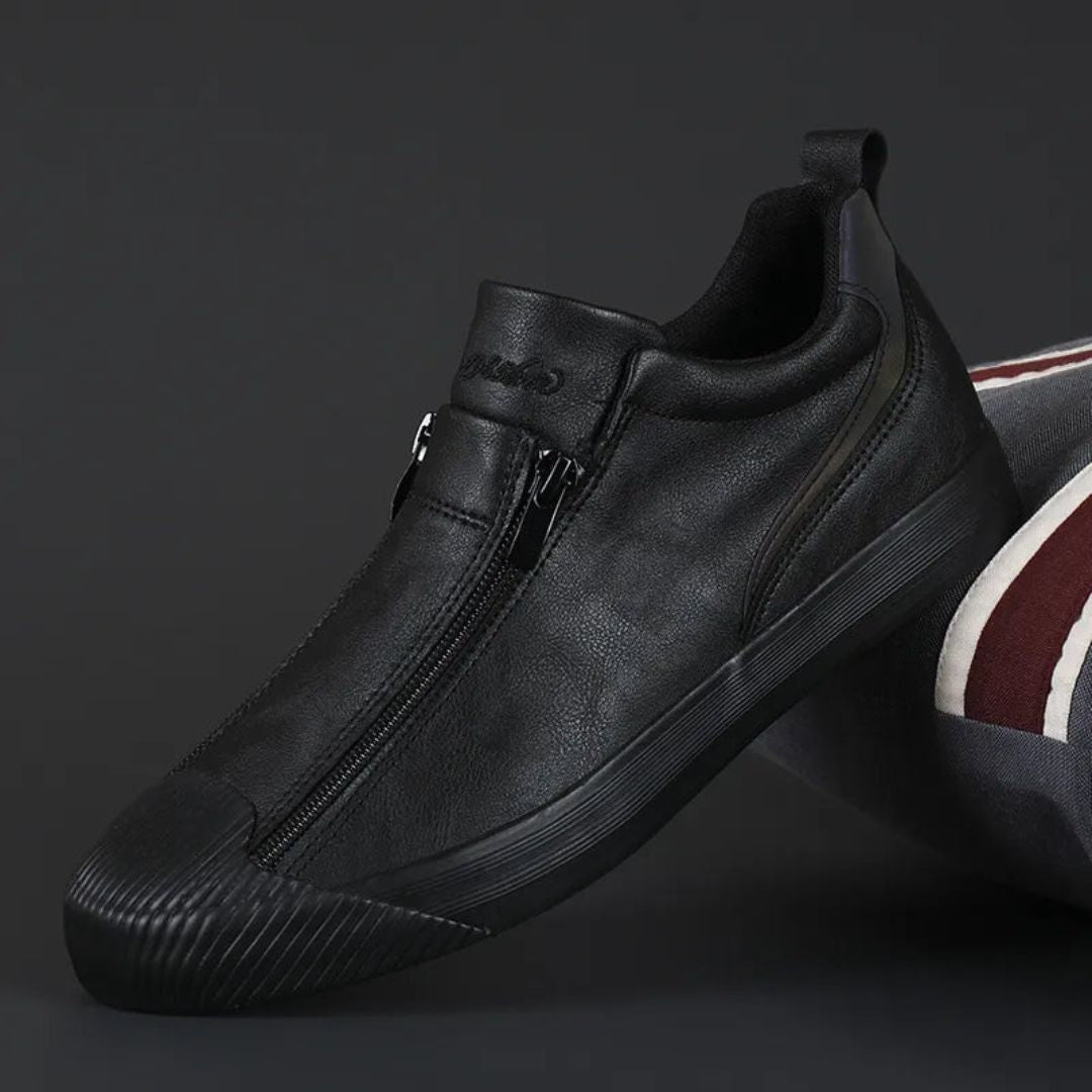 Alessandro Slate Leather Sneakers