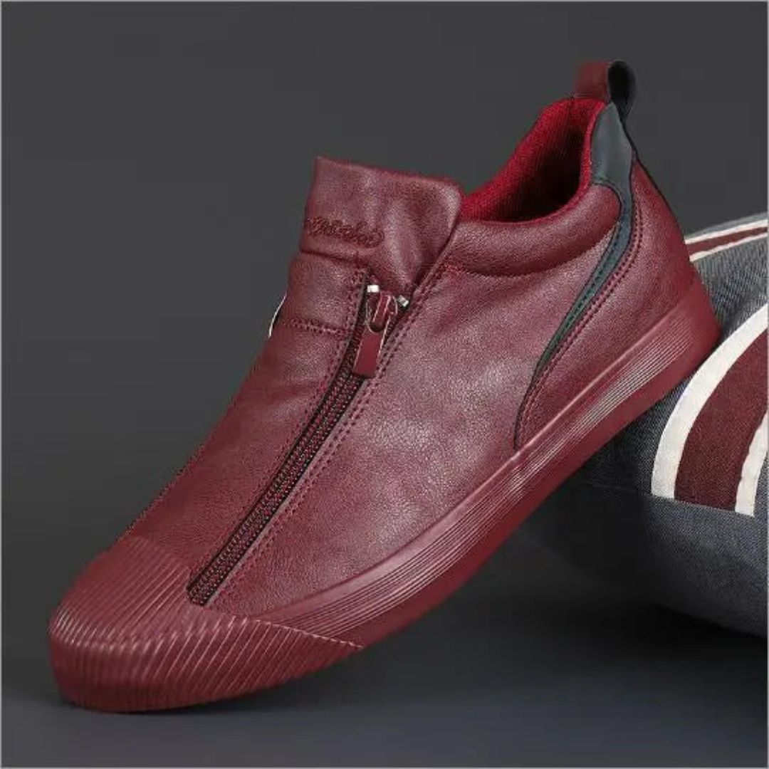 Alessandro Slate Leather Sneakers