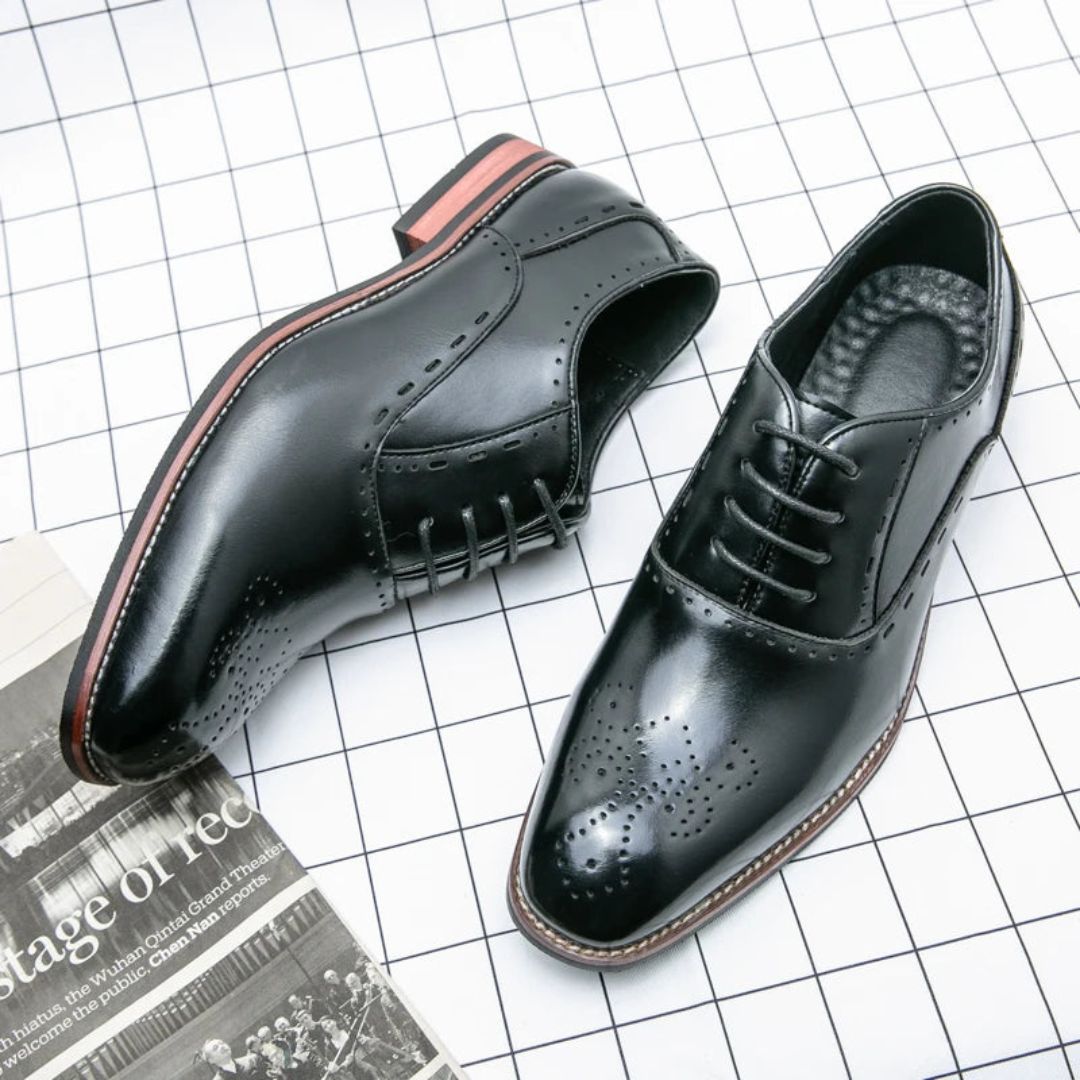 Waylynn Alessio Brogue Oxford Shoes For Men Premium Leather Handcrafted Dress Shoes With Classic Brogue Detailing