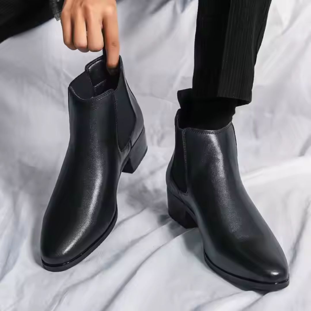 Waylynn Alexander Leather Chelsea Boots For Men Waterproof Ankle Boots With Genuine Leather Upper