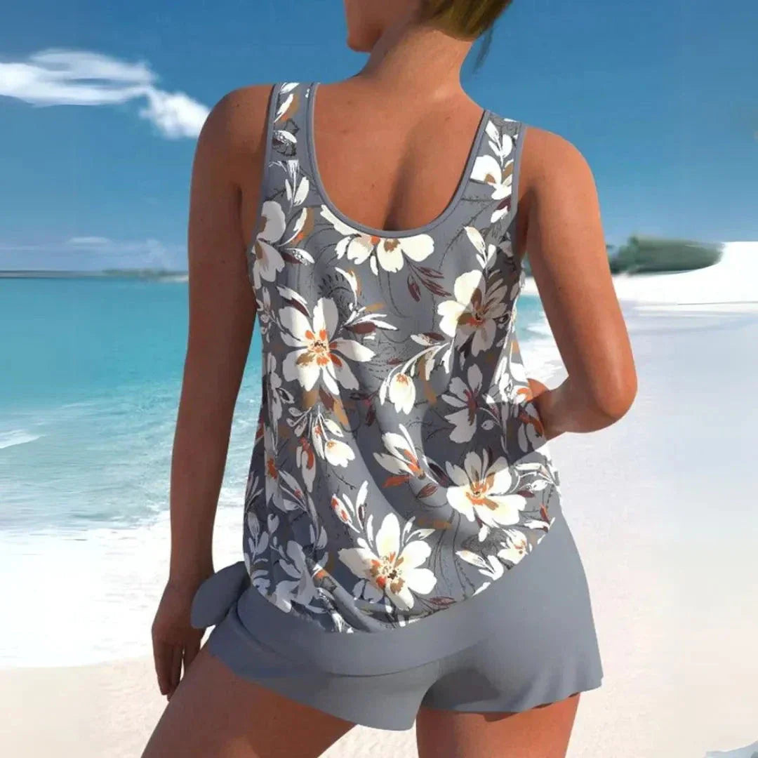 Aloha Floral Tankini Shorts Swim Set