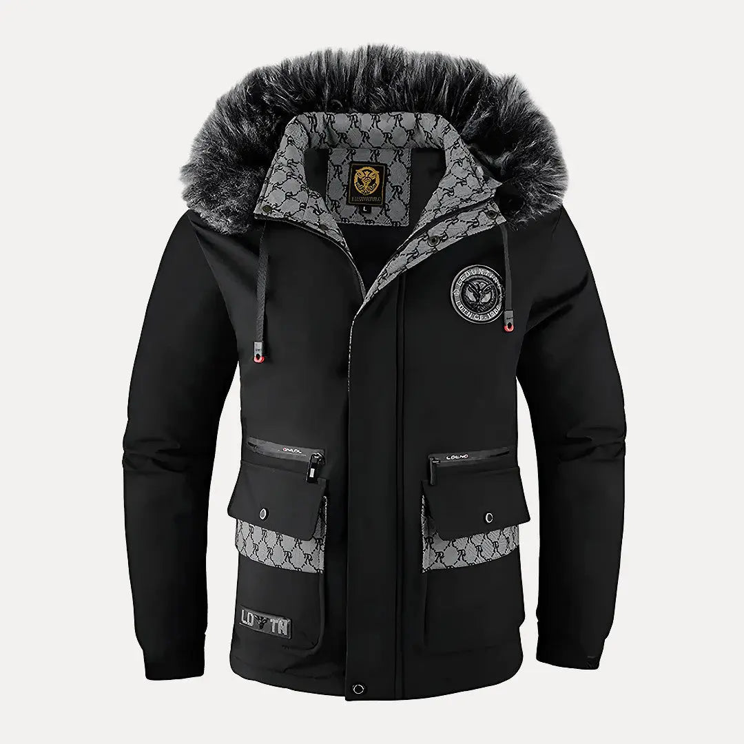 Mens Alpine Armor Insulated Down Jacket 900 Fill Power Fur Lined Winter Coat By TrendAura