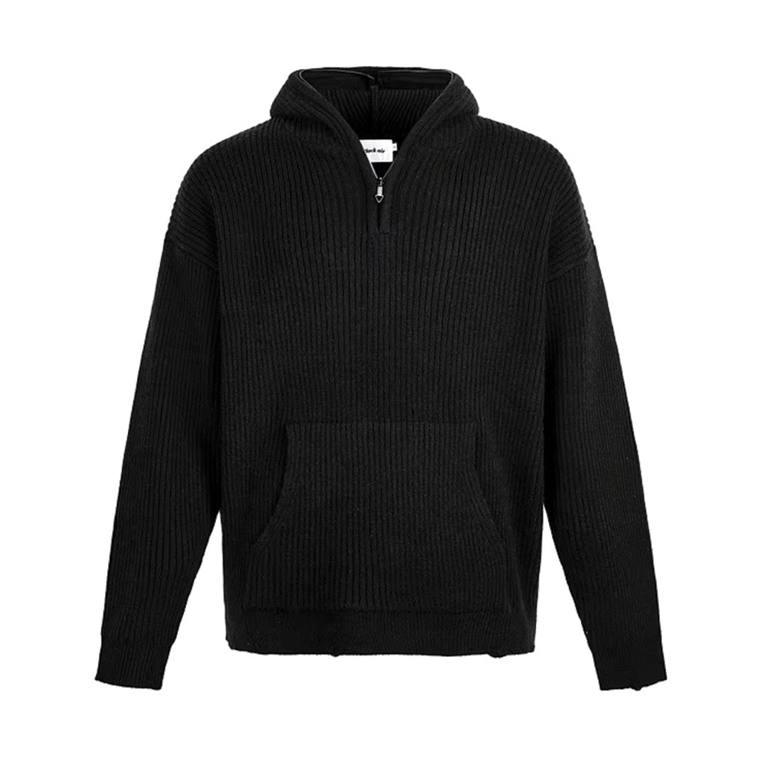 Ribbed Hooded Sweater