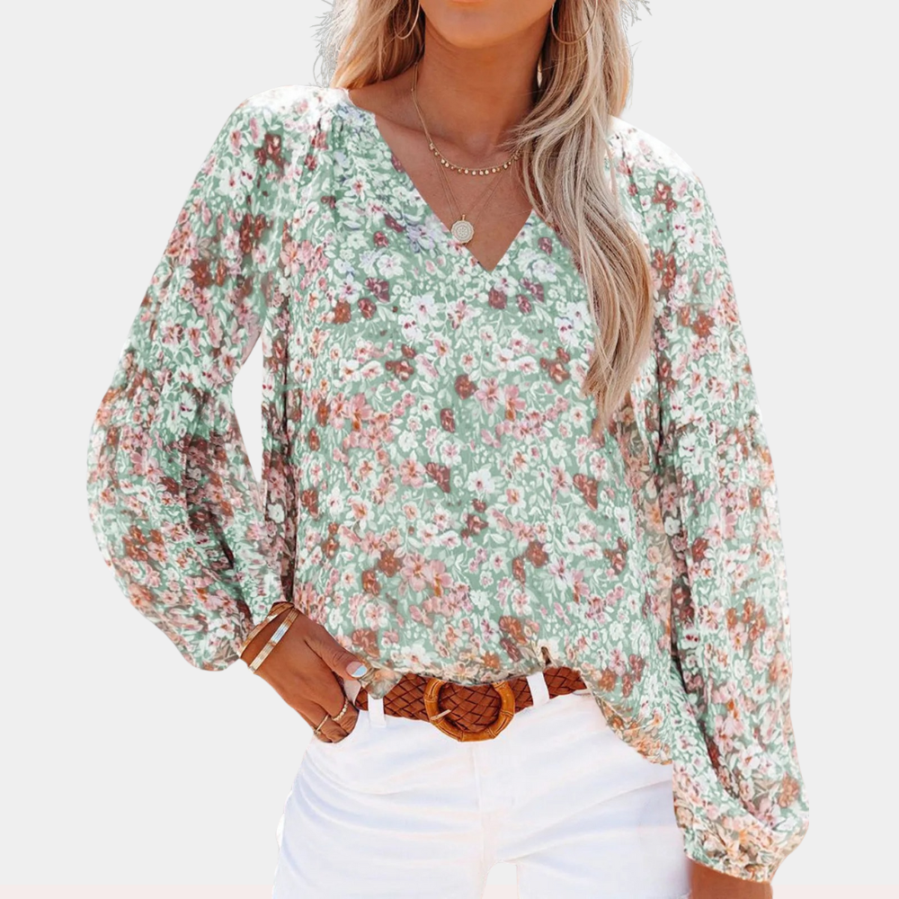 Lilly Floral Print Womens Blouse With Long Sleeves Elegant Fit For Women Summer Wardrobe Essential