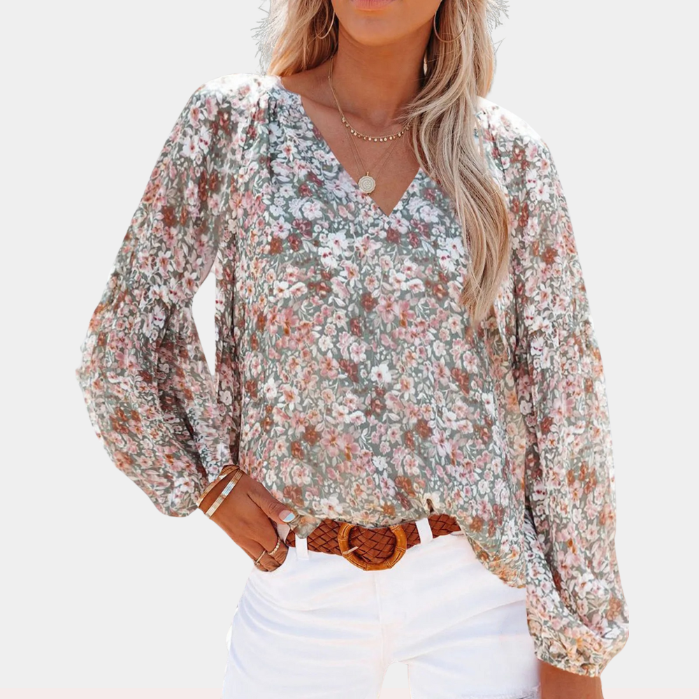 Lilly Floral Print Womens Blouse With Long Sleeves Elegant Fit For Women Summer Wardrobe Essential