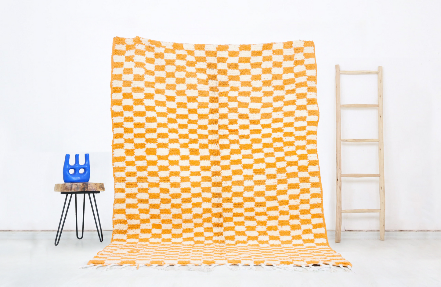 Anzar  Moroccan Checkered Rug 4'4" x 5'9" - TrendAura