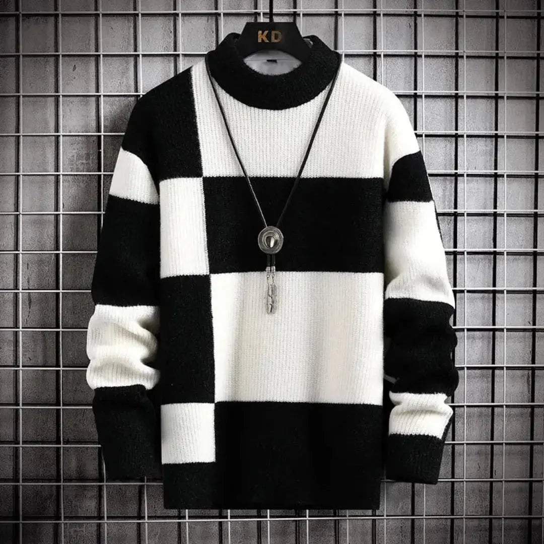 TrendAura Apollo Monochrome Memento Crewneck Sweater With Relaxed Fit For Transitional Weather