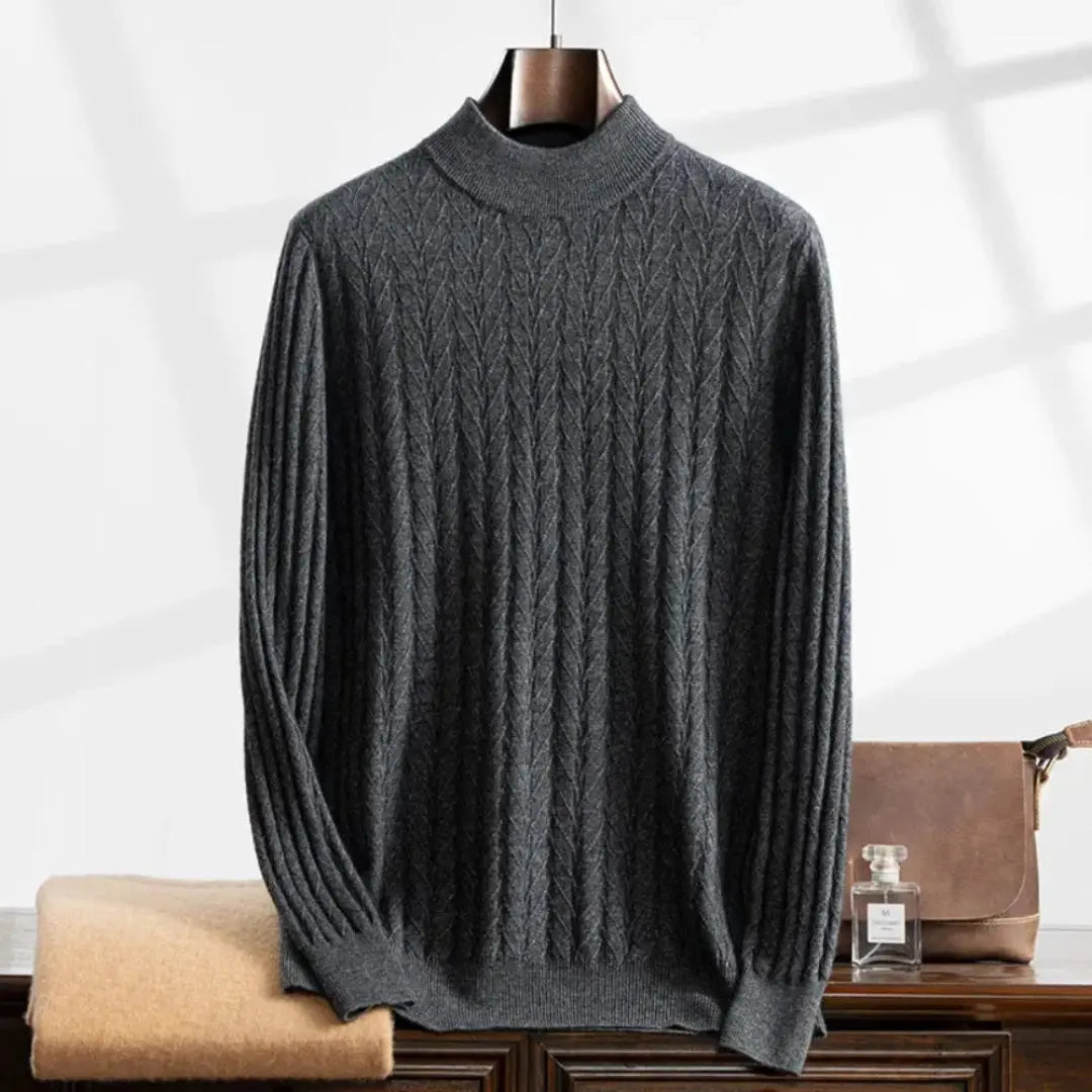 Waylynn Apollo Himalayan Cashmere Mock Turtleneck Sweater Unisex Camel Knitwear Soft Breathable Comfort