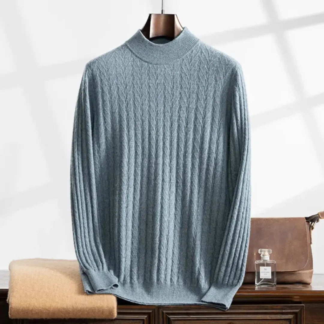 Waylynn Apollo Himalayan Cashmere Mock Turtleneck Sweater Unisex Camel Knitwear Soft Breathable Comfort