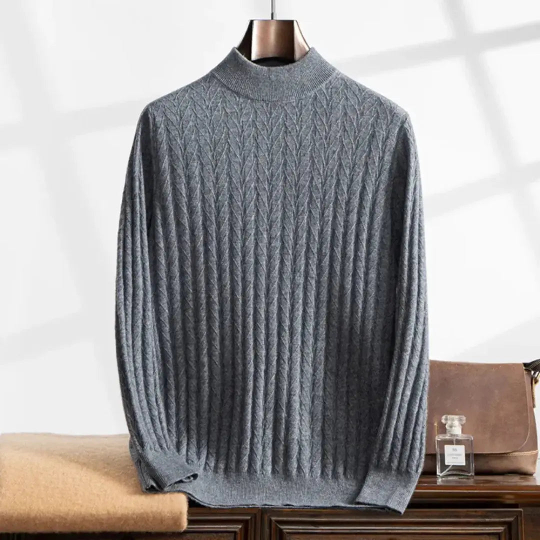 Waylynn Apollo Himalayan Cashmere Mock Turtleneck Sweater Unisex Camel Knitwear Soft Breathable Comfort