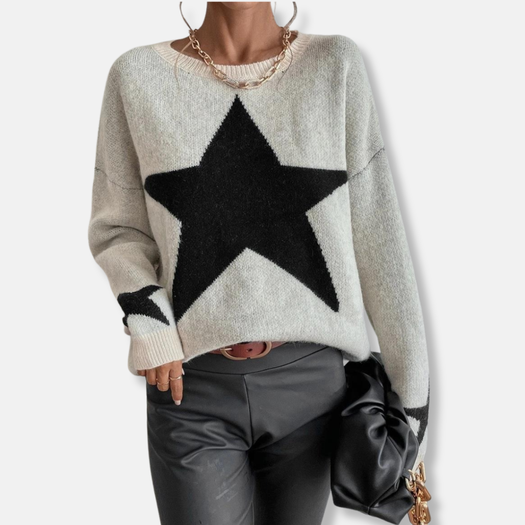 Women’s Pullover Sweater - Soft Knit - Relaxed Fit - Round Neck - Ribbed Cuffs and Hem