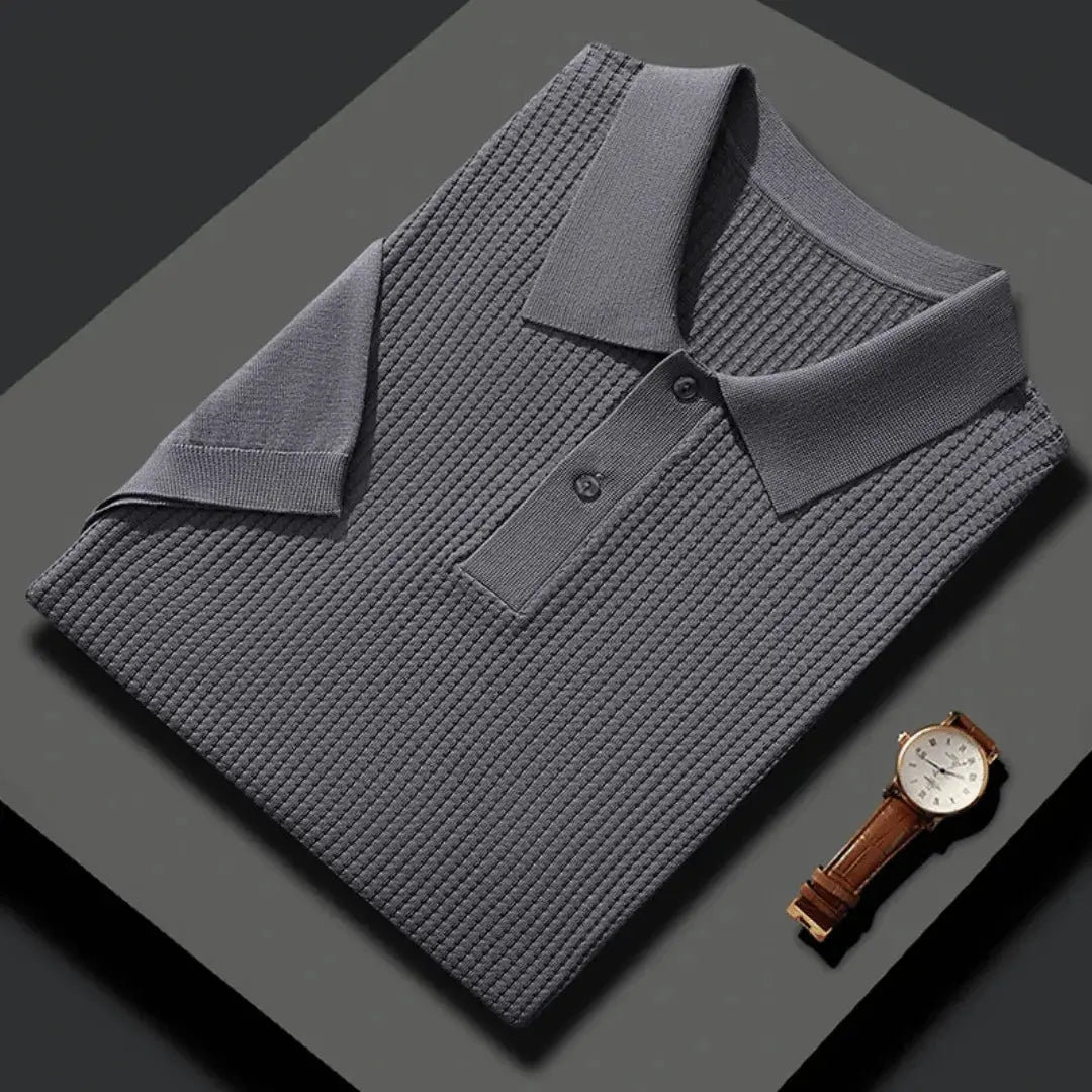 TrendAura Arashi Classic Polo Shirt Premium Textured Knit Short Sleeve For Men Cotton Breathable