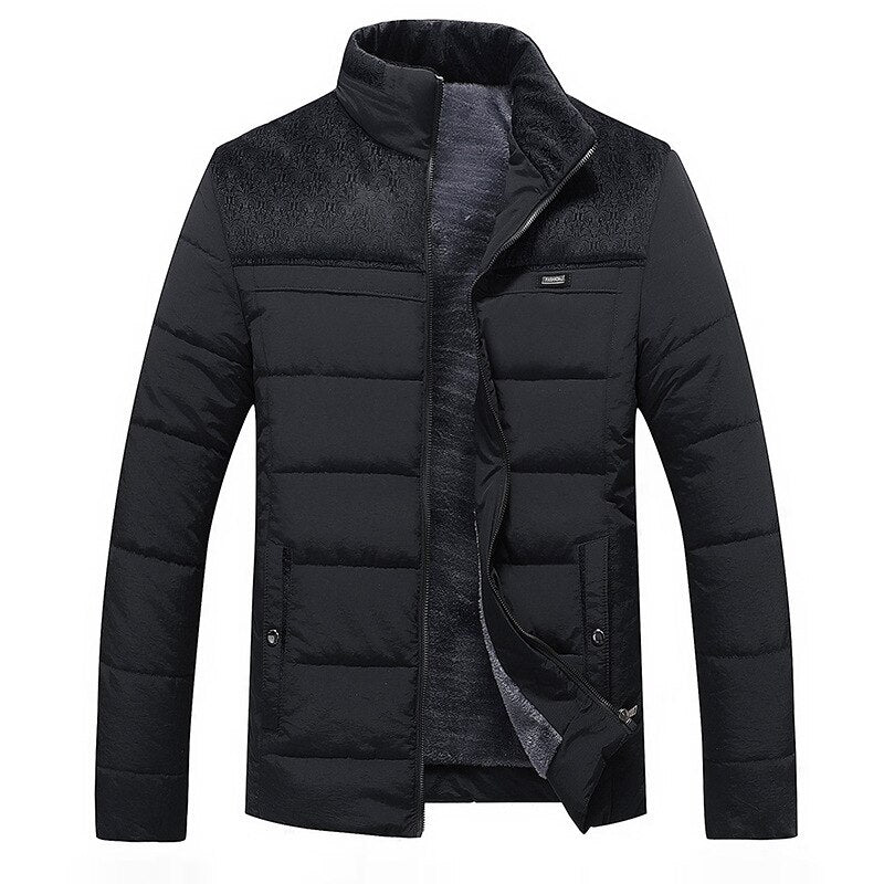 Mens Quilted Winter Jacket With Stand Collar For Men Casual Warmth And Modern Style