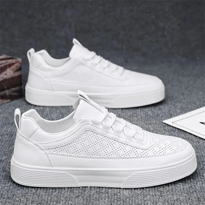 Ares Casual Slip On Low Top Sneakers For Men Breathable Perforated Leather Comfort
