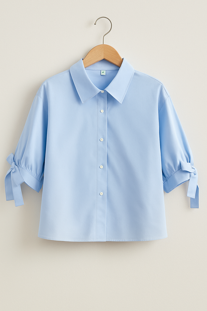 Women's blouse with bow sleeves