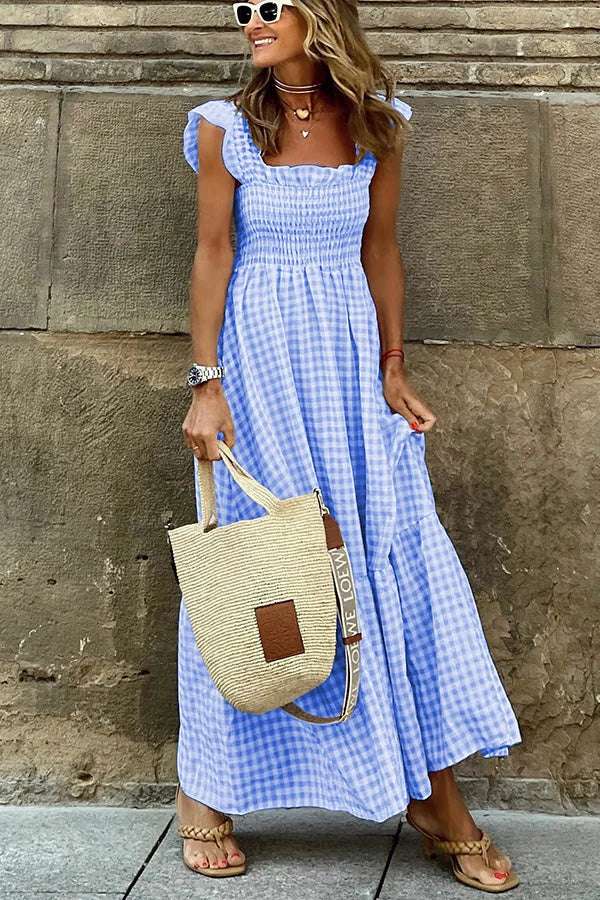 Sleeveless Maxi Dress with Ruffle Straps