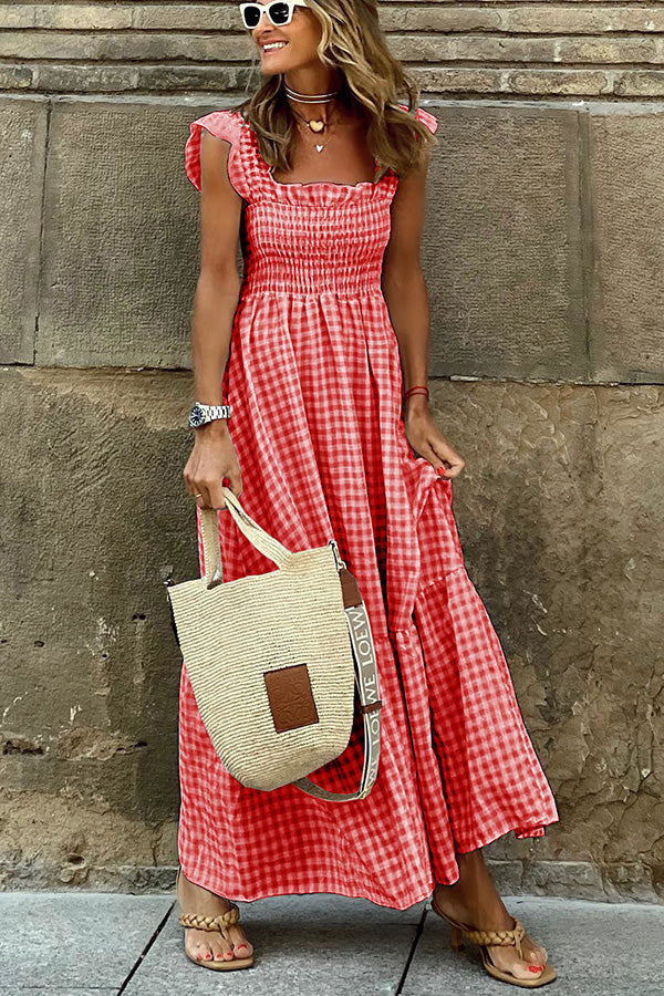 Sleeveless Maxi Dress with Ruffle Straps
