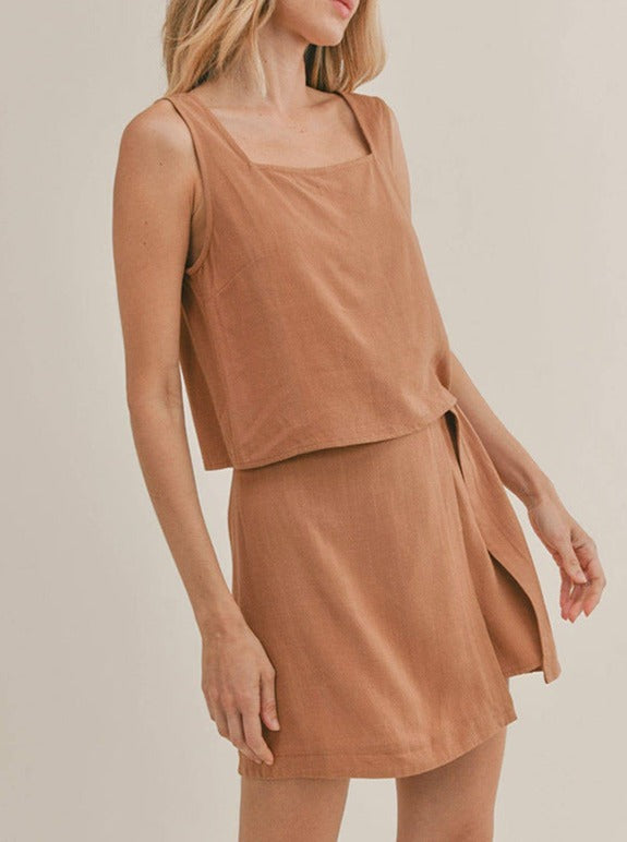 Sleeveless Top and Mini Skirt Set