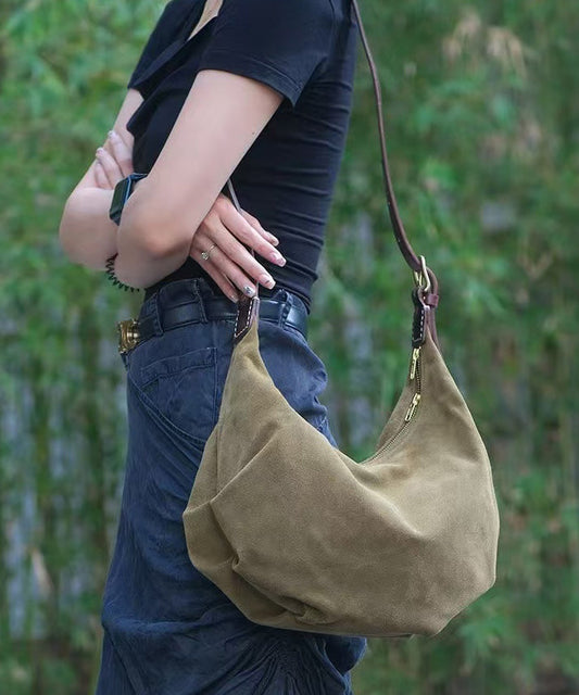 Sac messager en cuir solide et durable vert armée Art - TrendAura