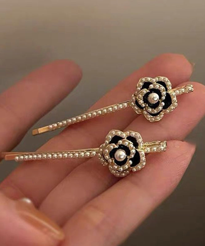 Épingle à cheveux en alliage d'argent sterling et zircone, motif floral et perle - TrendAura
