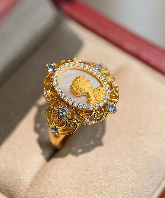 Bagues Art Gold en argent sterling et zircons surdorés - TrendAura