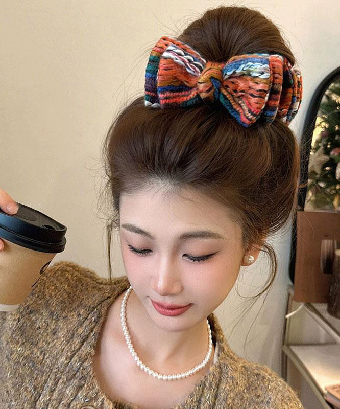 Épingle à cheveux en fil de coton tricoté arc-en-ciel - TrendAura