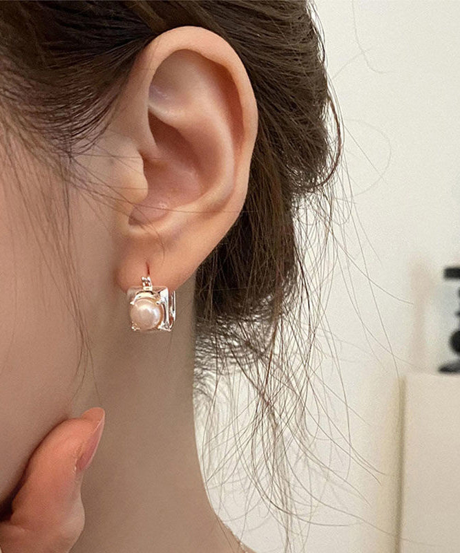 Boucles d'oreilles à tige en perles surdorées en cuivre Art Silk - TrendAura