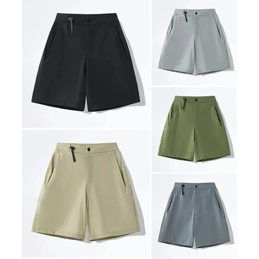 Ashton Quick Dry Active Shorts For Men Lightweight Nylon Spandex Blend Moisture Wicking Zippered Pocket