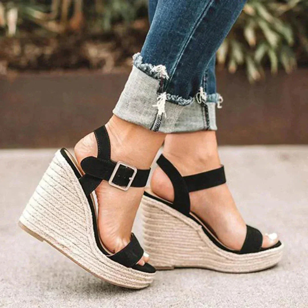 Aubrey Open-Toe Wedge Espadrilles