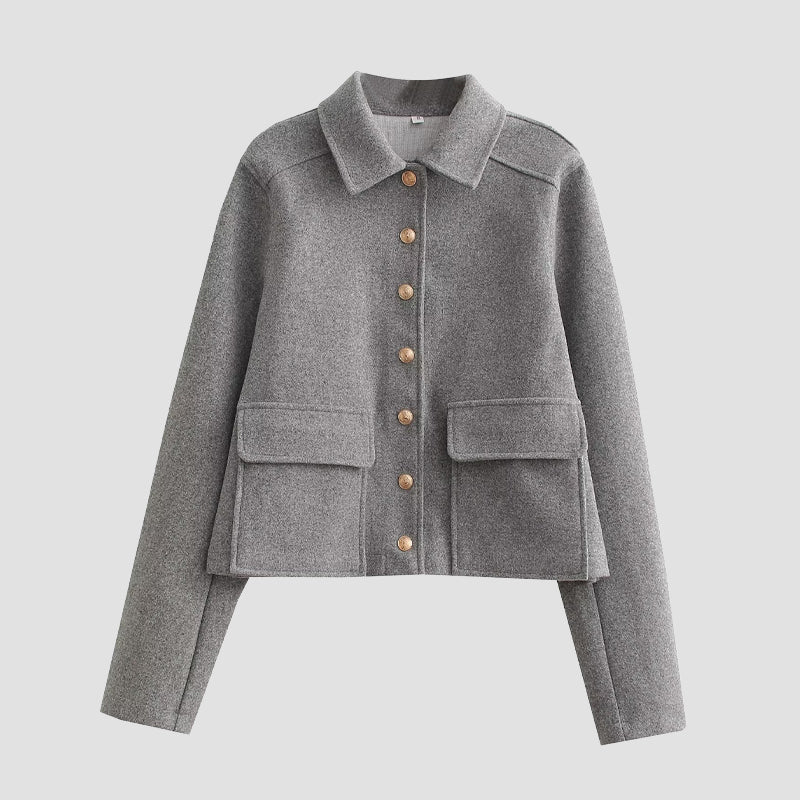 Audrey Elegant Short Coat For Modern Women Lightweight Chic Urban Style With Refined Detailing