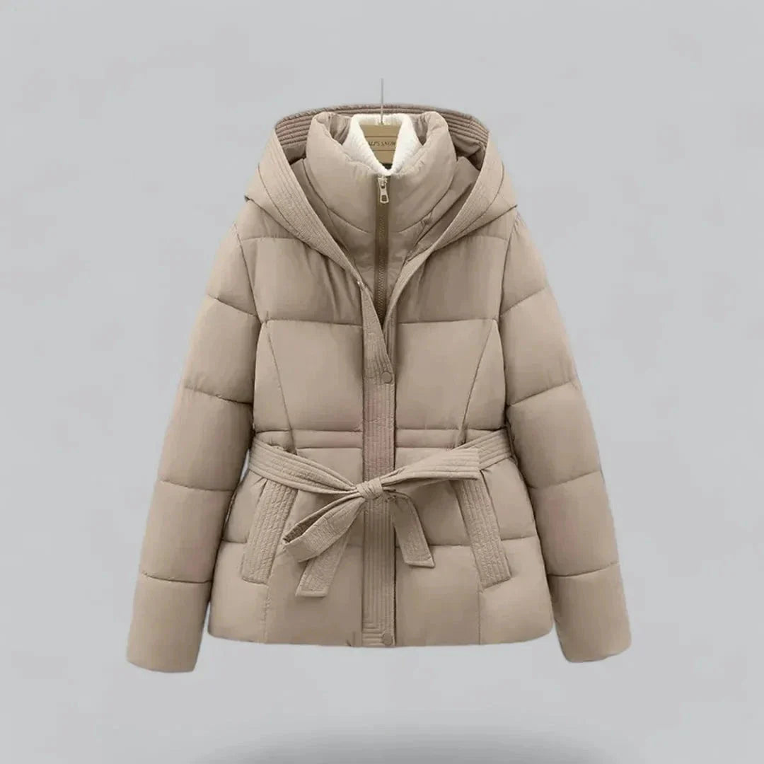 Audrey Belted Hooded Puffer Jacket