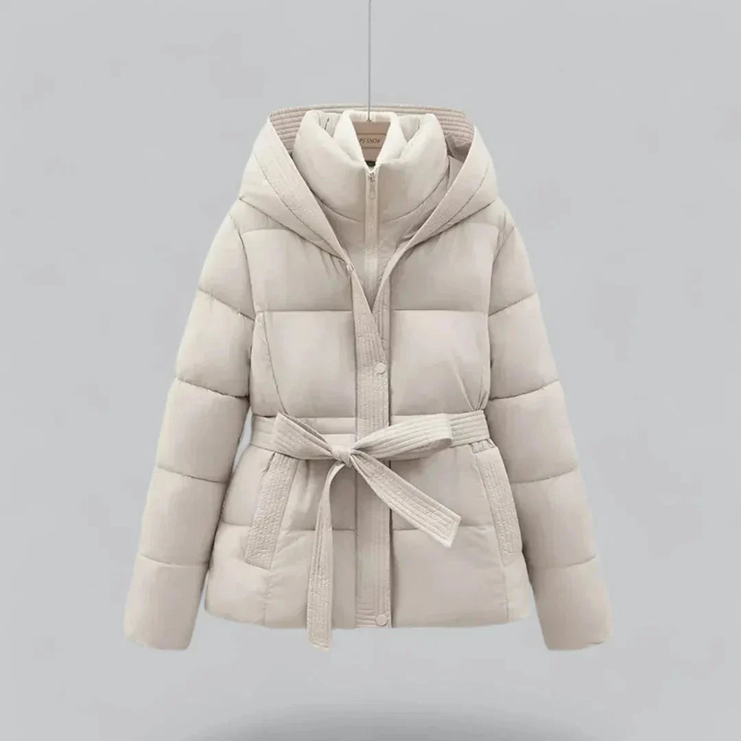 Audrey Belted Hooded Puffer Jacket
