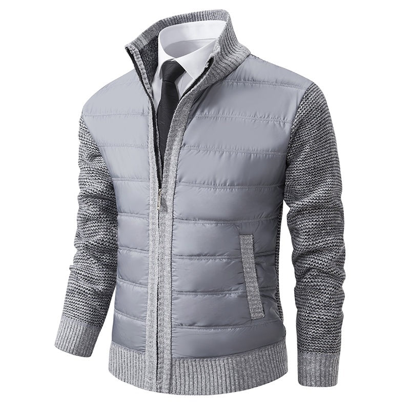 Mens Zip Up Knitted Cardigan With High Collar For Warm Smart Casual Layering Versatile Everyday Essential