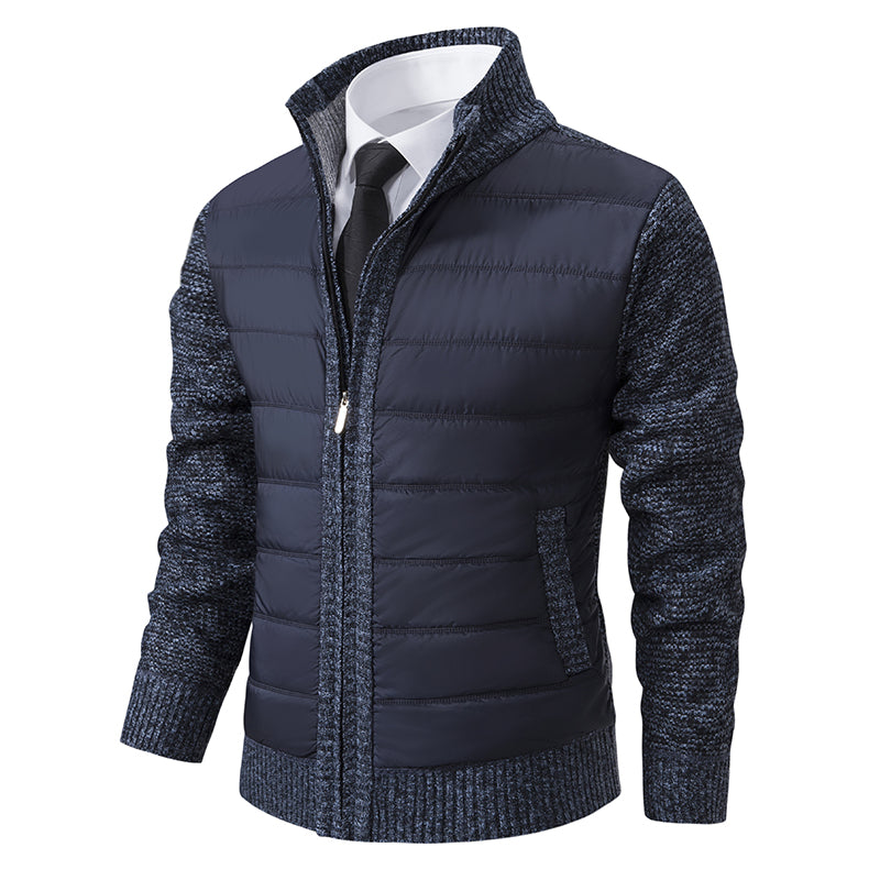 Mens Zip Up Knitted Cardigan With High Collar For Warm Smart Casual Layering Versatile Everyday Essential