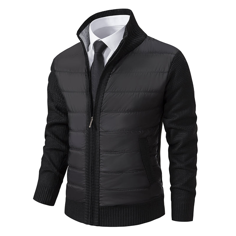 Mens Zip Up Knitted Cardigan With High Collar For Warm Smart Casual Layering Versatile Everyday Essential