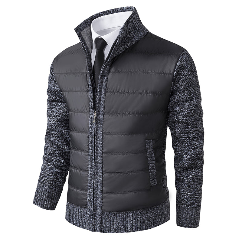 Mens Zip Up Knitted Cardigan With High Collar For Warm Smart Casual Layering Versatile Everyday Essential