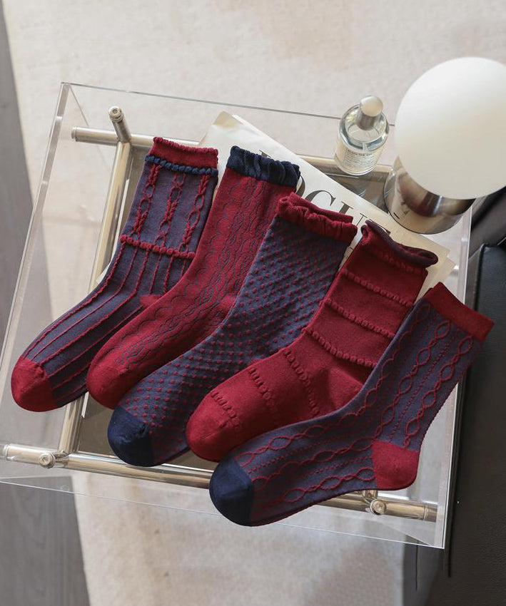 Chaussettes mi-mollet en jacquard pour femme, automne et hiver - TrendAura
