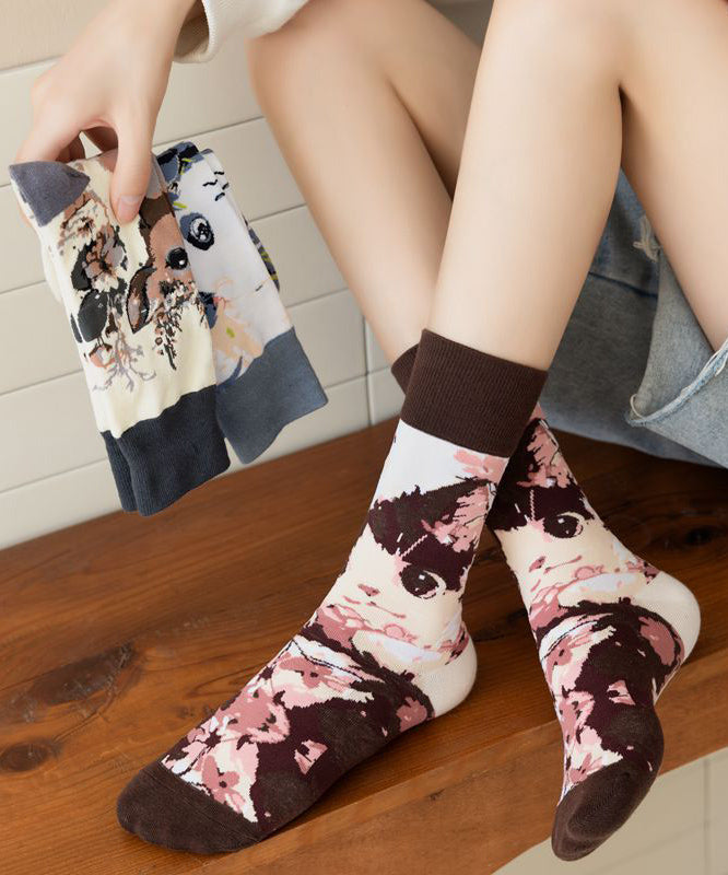 Chaussettes mi-mollet en jacquard à motif animalier pour l'automne - TrendAura