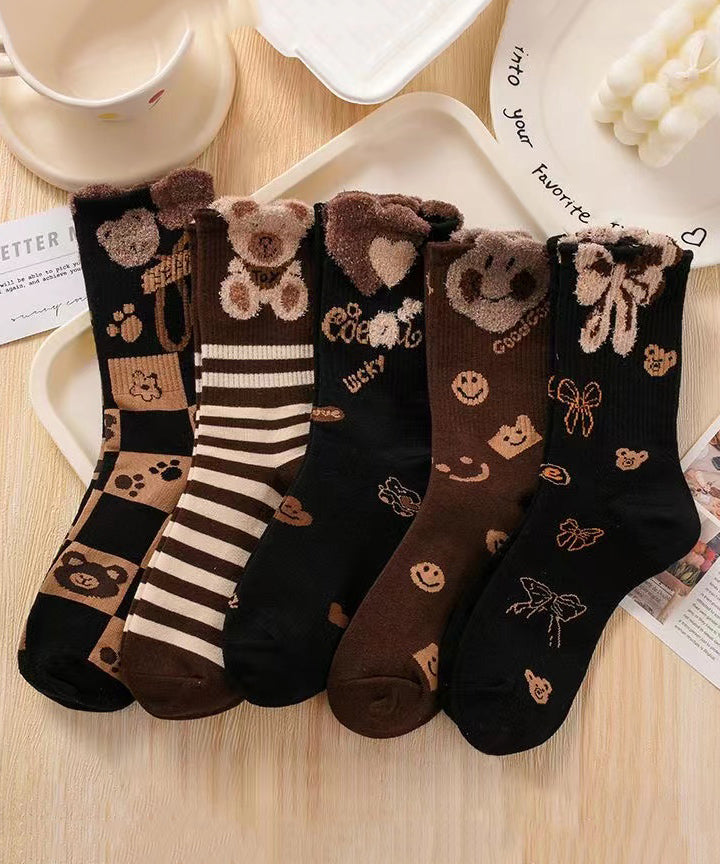 Chaussettes mi-mollet polyvalentes en jacquard coréen automne-hiver - TrendAura