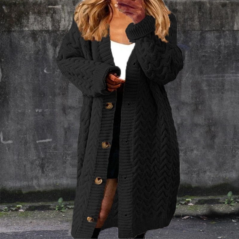 TrendAura | Long fashionable knitted cardigan