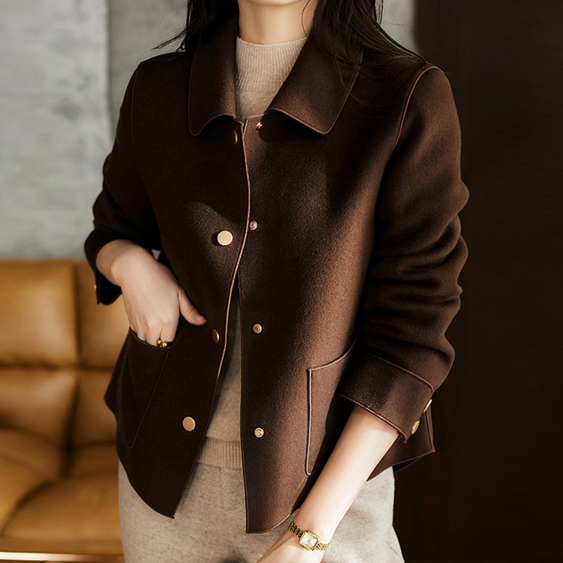 Clara Short Synthetic Wool Coat Soft Breathable Comfort Flattering Fit for Modern Women