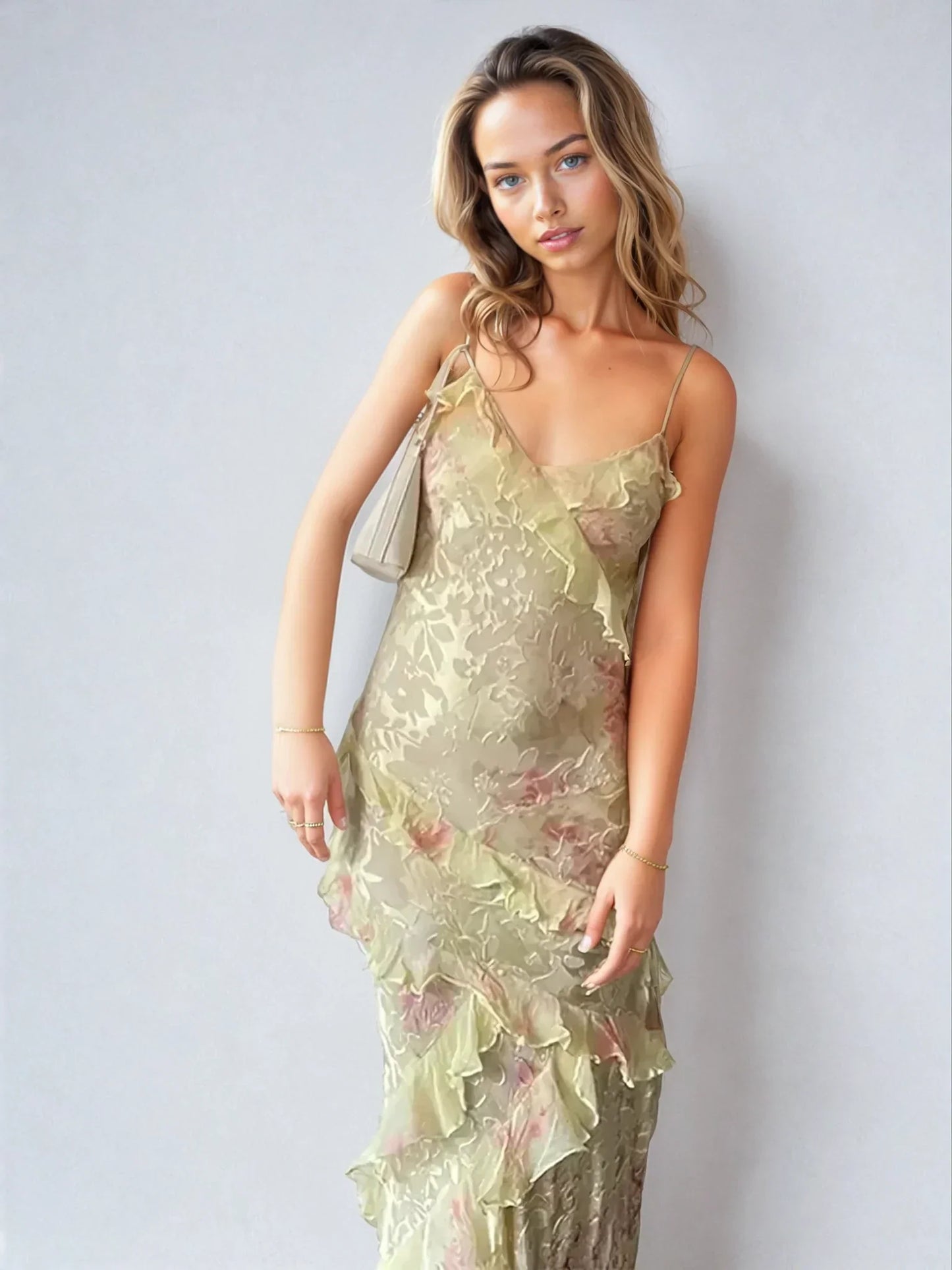 Women’s Backless Ruffle Dress | Maxi