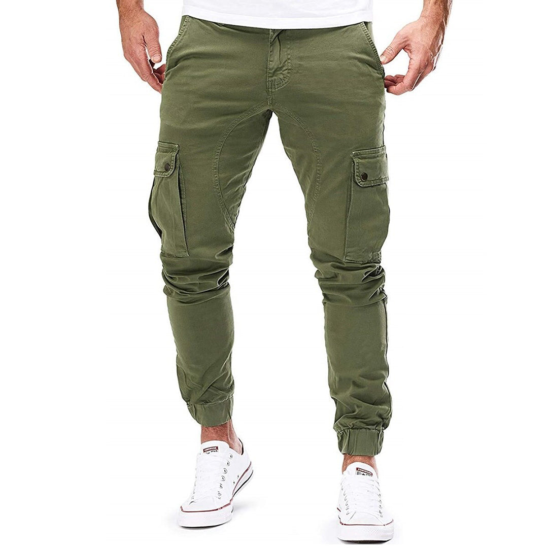 Men's Cargo Joggers With Tapered Fit Elastic Cuffs And Adjustable Waist Casual Cargo Pants