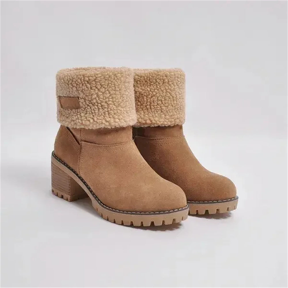 Women's Waterproof Lining Boots with Durable Sole and Ankle Support - TrendAura