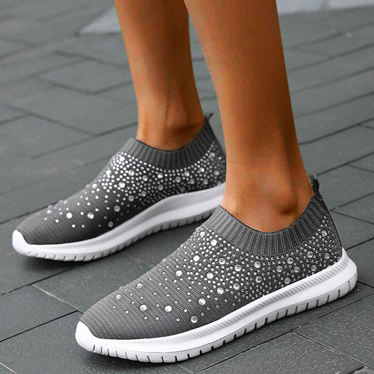 Orthopedic Slip On Sneakers For Women With Arch Support And Cushioned Knit Upper