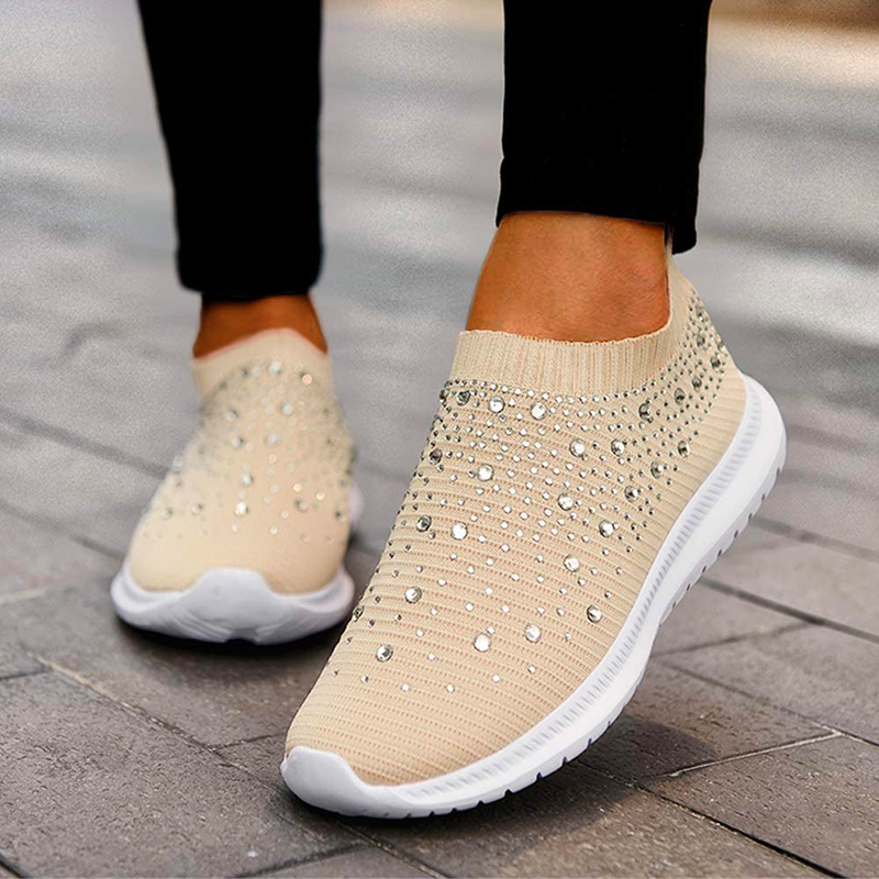 Orthopedic Slip On Sneakers For Women With Arch Support And Cushioned Knit Upper